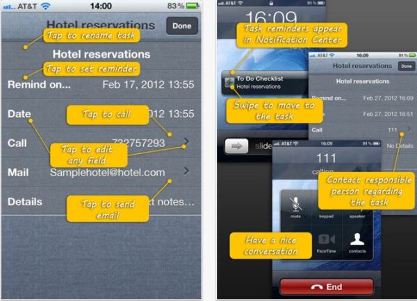to do checklist iphone app interface