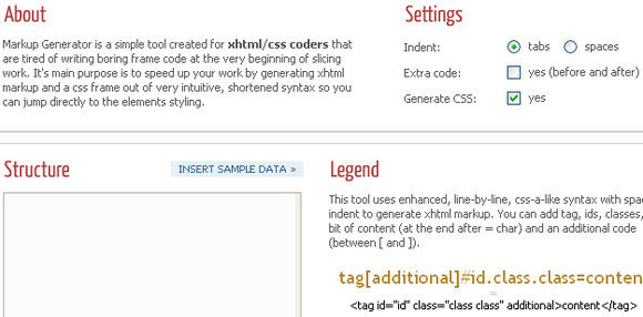 XHTML-CSS Markup Generator