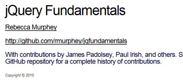 jQuery Fundamentals jQuery Fundamentals