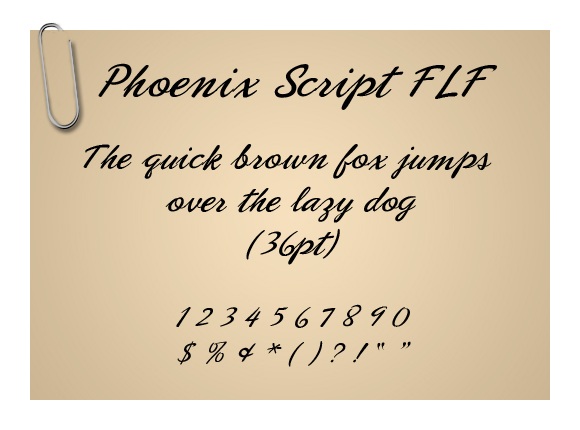 Phoenix Script FLF Phoenix Script FLF