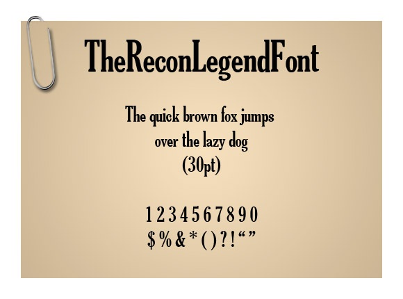 TheReconLegendFont TheReconLegendFont
