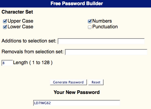 Free Password Builder Free Password Builder