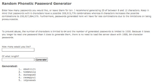 Random Phonetic Password Generator Random Phonetic Password Generator