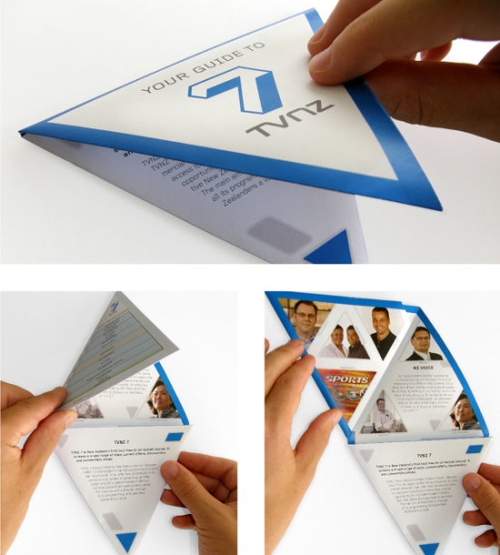 TRIANGULAR FOLDING BROCHURE