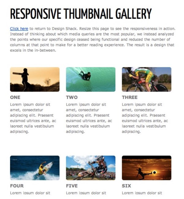 Responsive Thumbnail Gallery