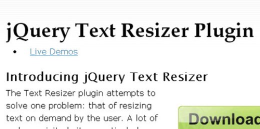jQuery Text Resizer