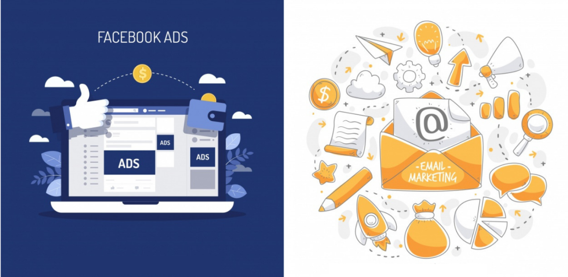 Facebook ads and email marketing